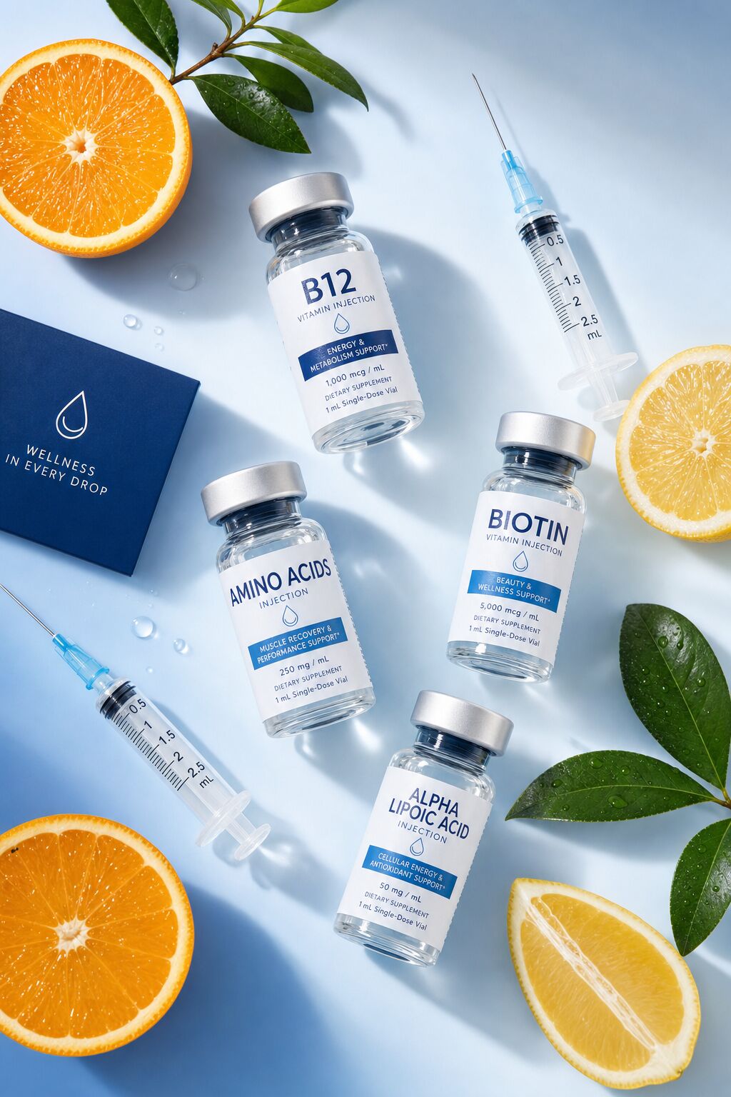 Vitamin injection vials