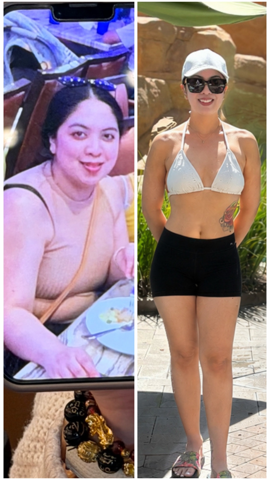 Client transformation — before and after GLP-1 weight loss at The Hydro Drip Bar